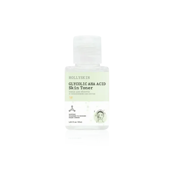 Тонік для обличчя Hollyskin Glycolic AHA Acid Skin Toner (travel size) 30 ml