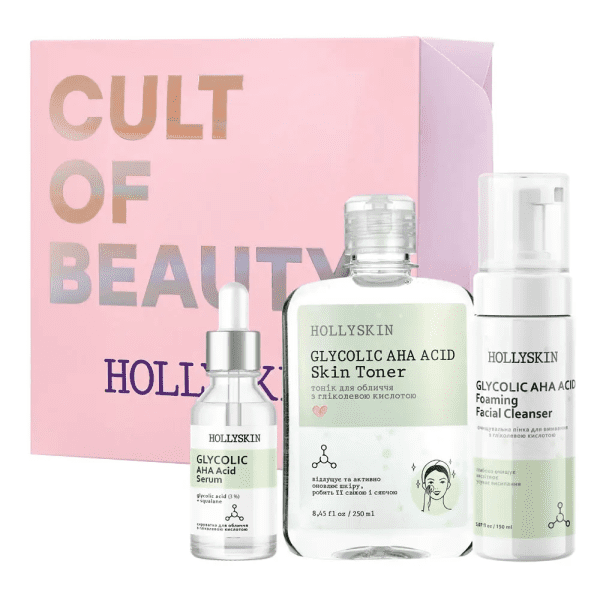 Набор Hollyskin Glycolic AHA Acid Basic Care