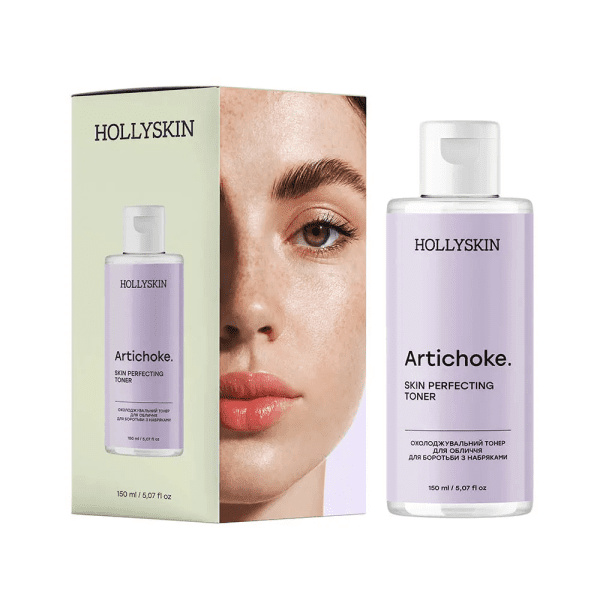 Охлаждающий тонер для лица для борьбы с отеками Hollyskin Artichoke 150 мл