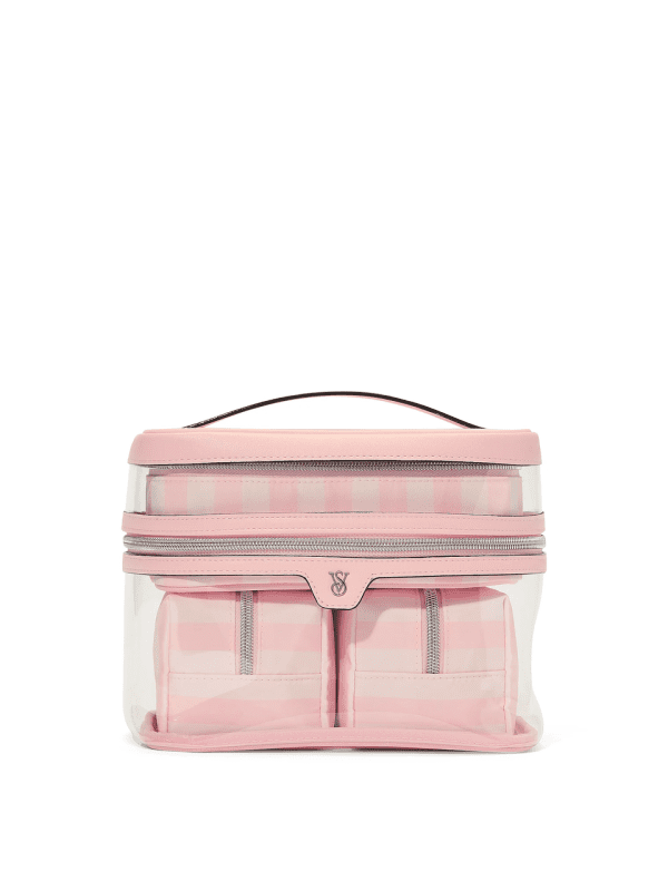 Набор из четырех косметичек Victoria Secret 4-in-1 Train Case Розовая
