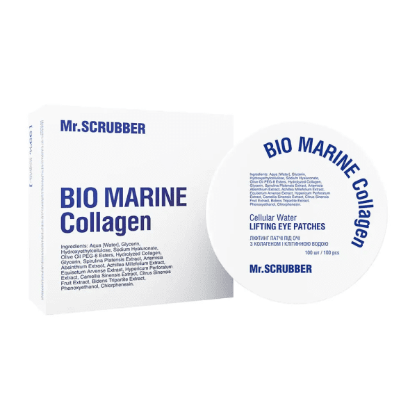 Ліфтинг патчі під очі Bio Marine Collagen з колагеном і клітинною водою Mr.SCRUBBER 100 шт