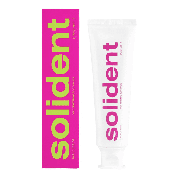Ежедневная отбеливающая зубная паста Solident Peach mint/персик-мята 90 г