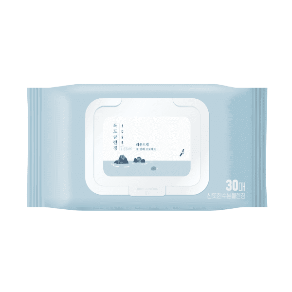 Очищающие салфетки с морской водой ROUND LAB 1025 Dokdo Cleansing Tissue 30 шт