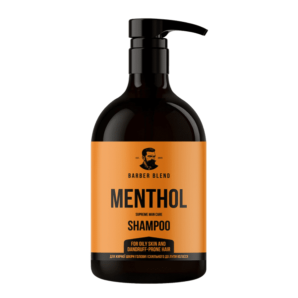Шампунь для жирной кожи головы и склонных к перхоти волос Menthol BARBER BLEND 500 мл