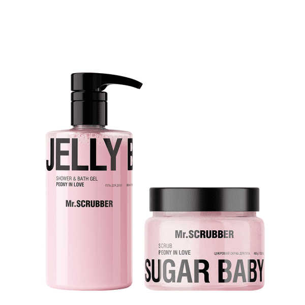 Набор Mr.SCRUBBER Гель для душа Jelly Bubbles Peony in Love + Сахарный скраб для тела Sugar Baby Peony in Love