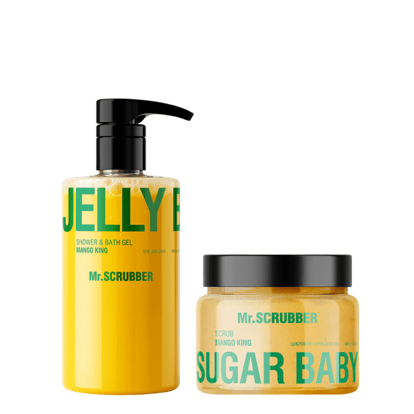 Набір Mr.SCRUBBER Гель для душу Jelly Bubbles Mango King + Цукровий скраб для тіла Sugar Baby Mango King