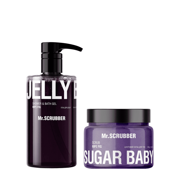 Набор Mr.SCRUBBER Гель для душа Jelly Bubbles Ripe fig + Сахарный скраб Sugar Baby Ripe fig