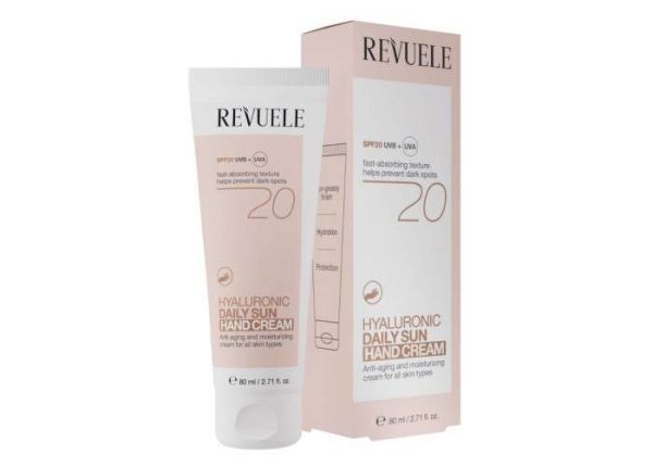Крем для рук щоденний сонцезахисний з гіалуроновою кислотою Revuele SPF 20 80 мл