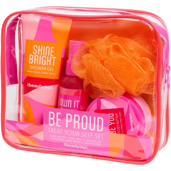 Набор душа The Beauty Dept. Pflegeset "Be Proud" с косметичкой и мочалкой