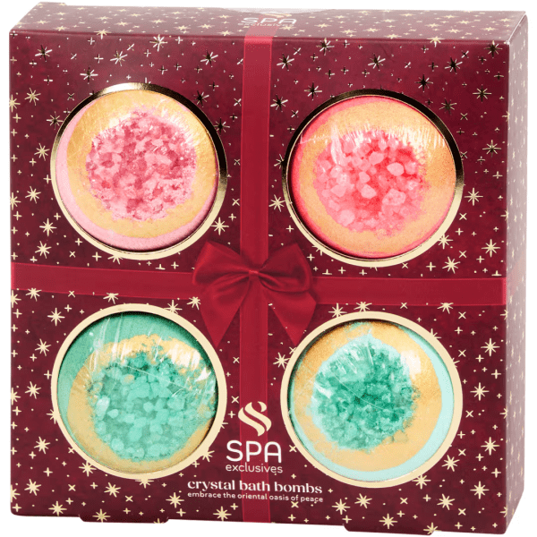 Подарунковий набір бомбочок для ванни SPA Exclusives Crystal Bath Bombs 4 шт