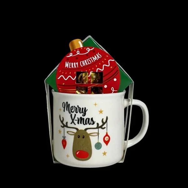 Праздничная кружка Merry X-mas с конфетами 250 мл