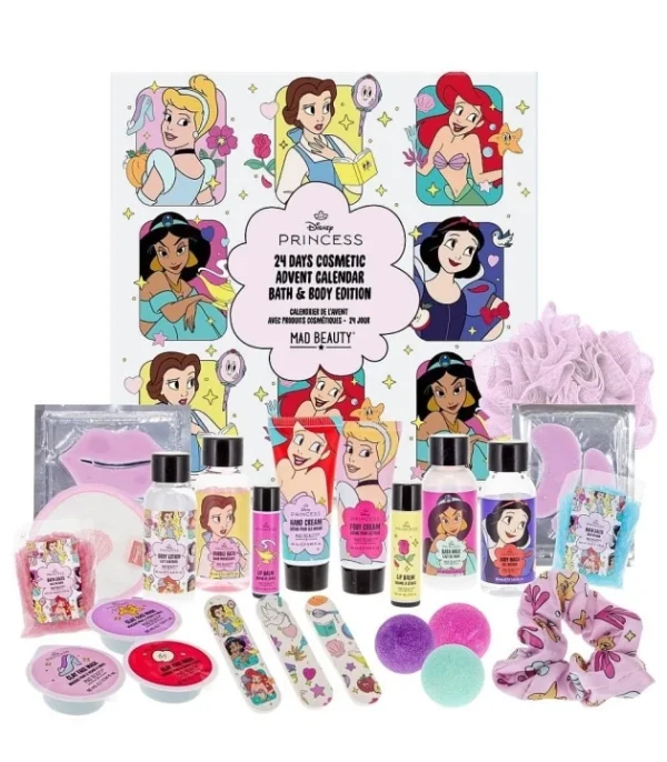 Адвент-календарь Mad Beauty Disney Princess Принцессы Дисней для девочек с декоративной косметикой