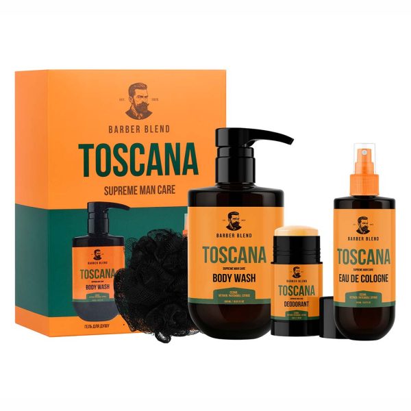 Подарунковий набір для чоловіків Toscana BARBER BLEND для душу та щоденного догляду