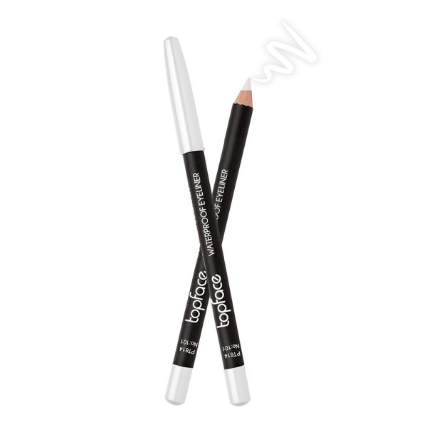 Олівець для очей водостійкий TopFace м’який глянцевий фініш 101 - White (білий)