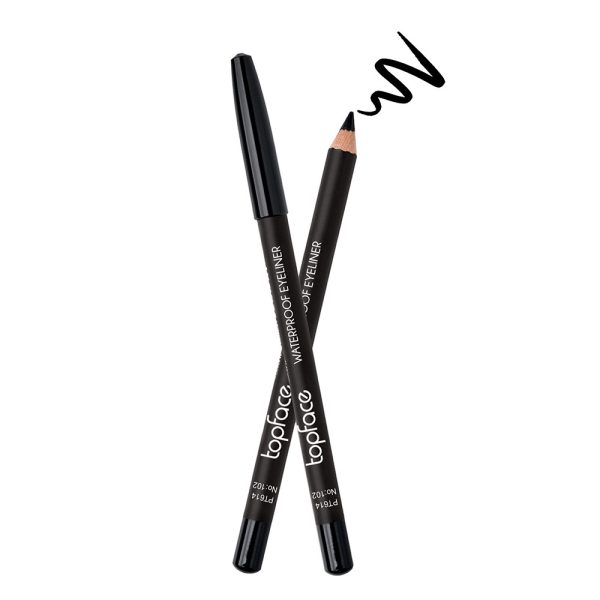 Олівець для очей водостійкий TopFace м’який глянцевий фініш 102 - Black (чорний)
