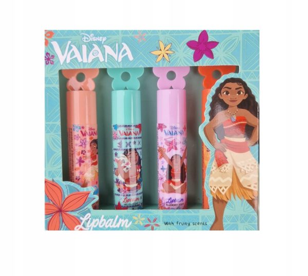 Набор детских бальзамов для губ Disney Vaiana 4 штуки