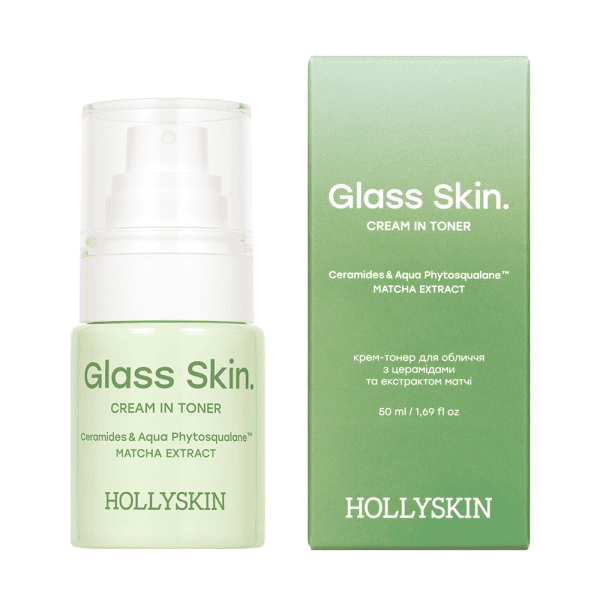 Крем-тонер для лица HOLLYSKIN Glass Skin. с церамидами и экстрактом матчи